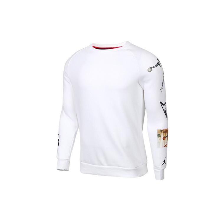 Jordan Air Jordan Sweatshirts Men s White Crew Neck Moderate Regular CD5872-100 XXXL