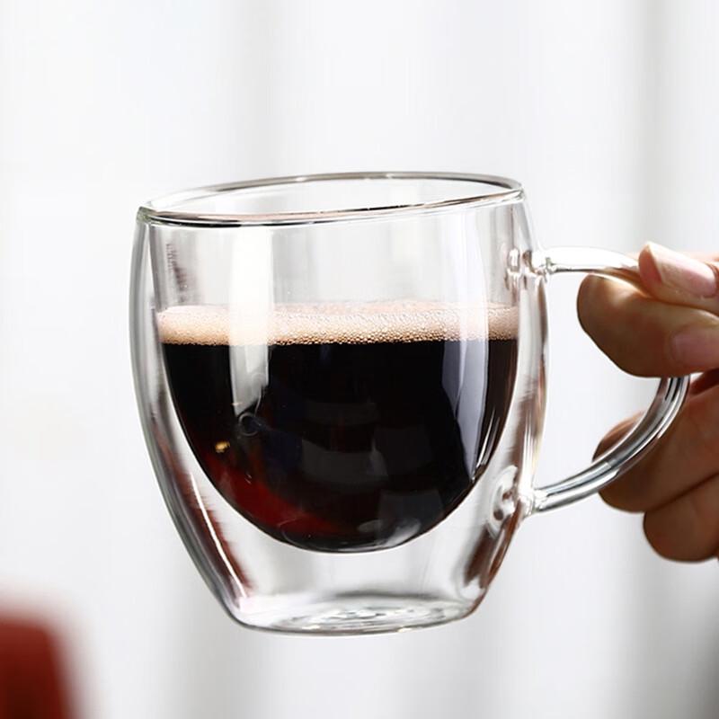 Zhenqi Goose Egg Double Wall Glass Mug with Handle