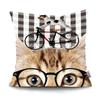 Bedroom Living Room Cartoon Animal Print Cushion Cover Cat Dog Cushion Cover Car Sofa Home Decor Pillowcase