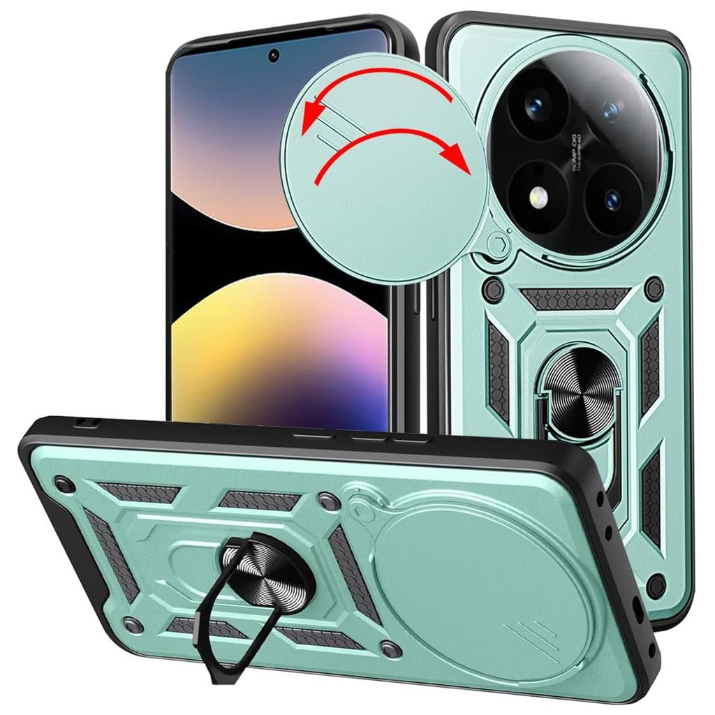 Military Armor Case For Xiaomi Redmi Note 14 Pro 5G 14 Pro+ Plus Cover With Ring Stand Holder Coque Fundas