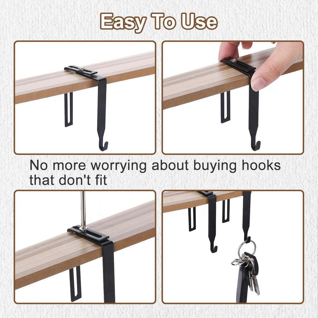 6Pcs Adjustable Cubicle Hooks, Over the Door Hooks, Office Cubicle Accessories, Metal Desk Hook for Bag, Over the Door Mirror Hooks, Cubicle Coat