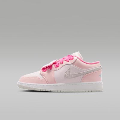 Jordan Air Jordan 1 Low top Children s Basketball Shoes Pink Unisex 36