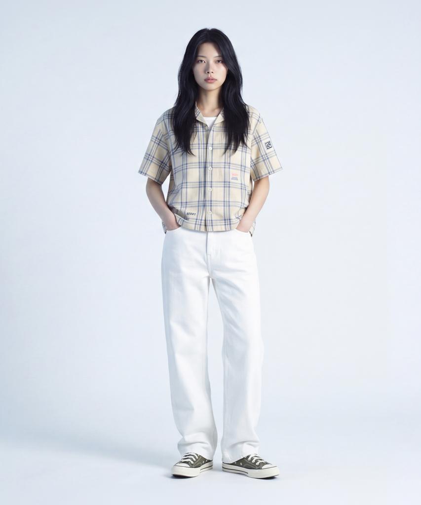 Santokalle Washed Wide Cotton Pants (White)