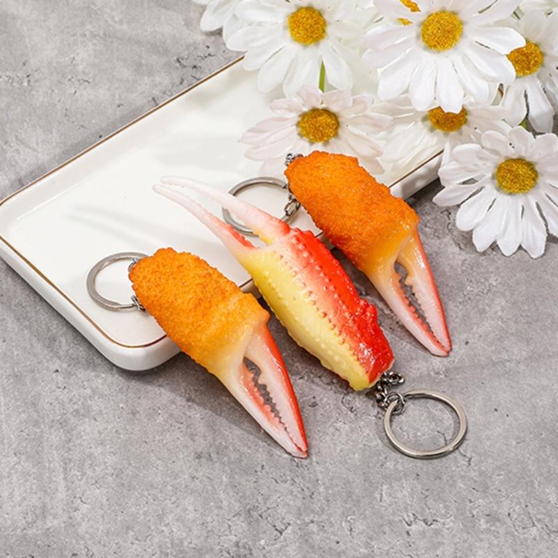 Creative Fried Crab Keyring Amusing Addition To Accessories Ornament Great For Everyday Carry or Gift Giving