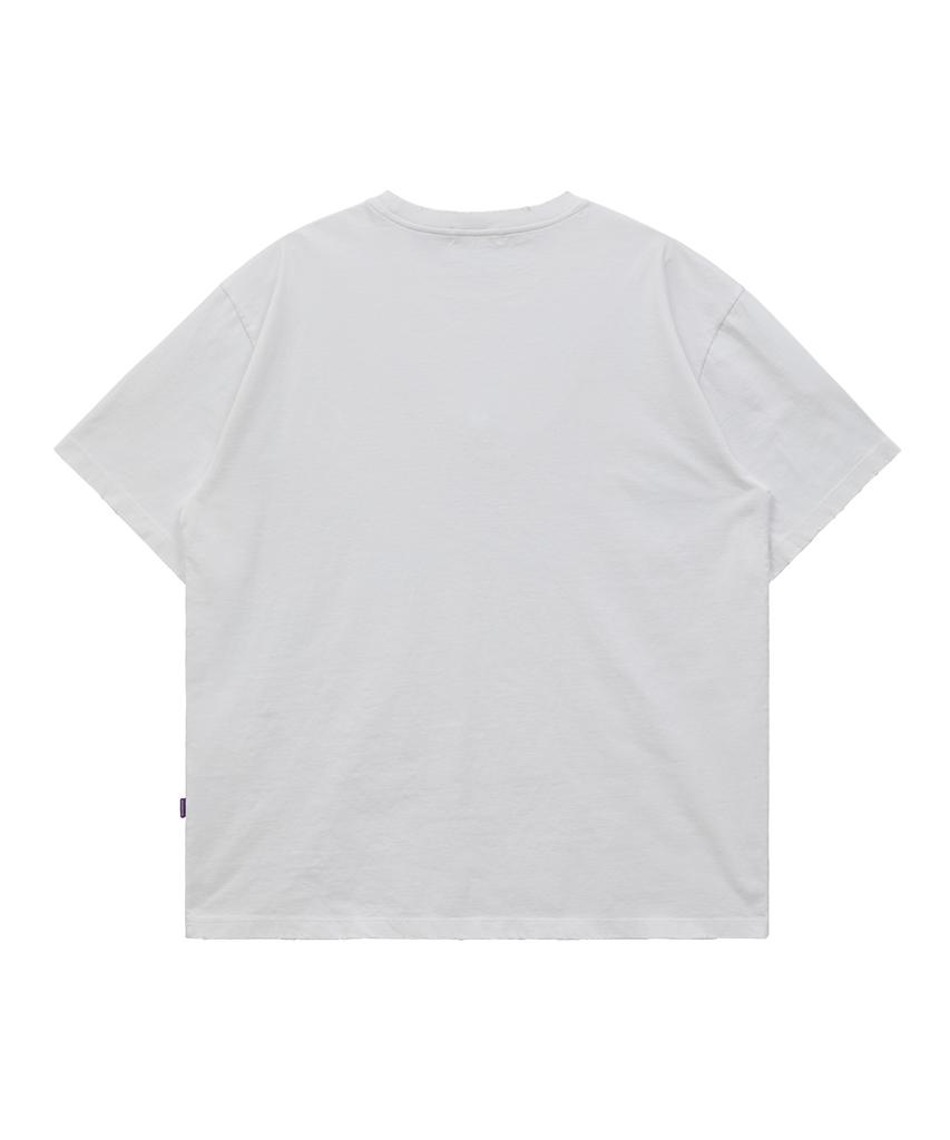 HOODHOOD Three Alien Damaged Short Sleeve T-Shirt White Ver. 2