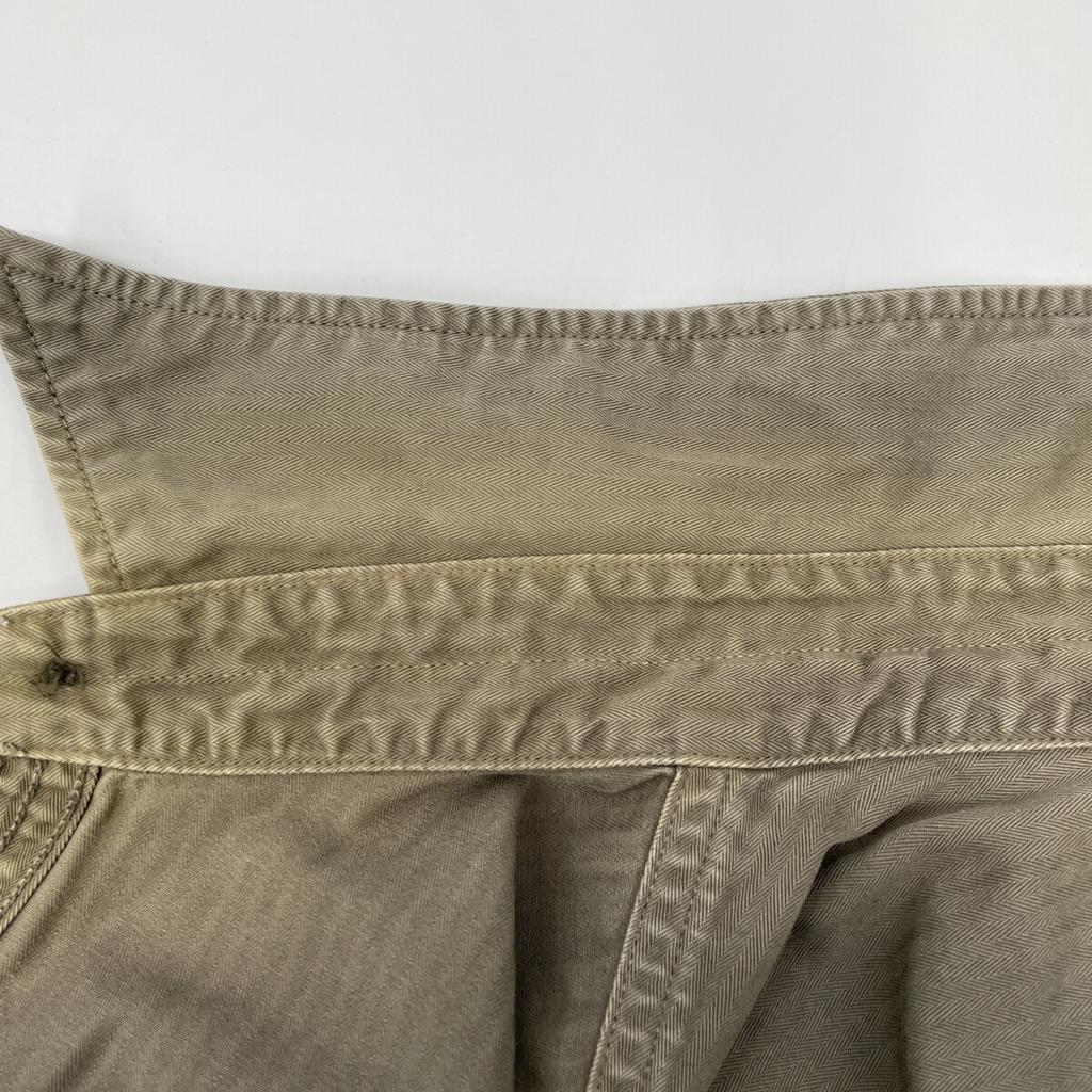 RRL Khaki cotton military long-sleeved shirt tops M khakiUsed