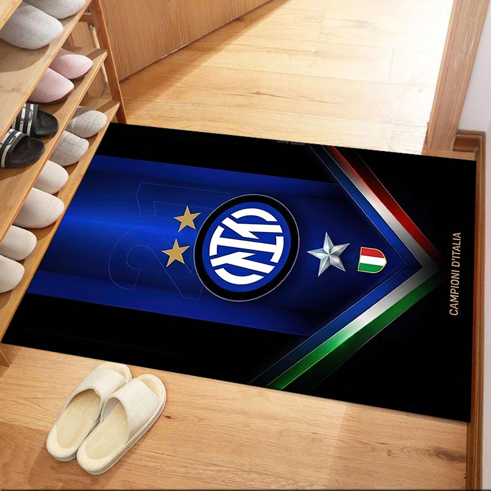 Inter Milan Area Rug Perfect For Living Rooms Hallway Entryway Dormitory Antislip Carpet Anime Office Decor