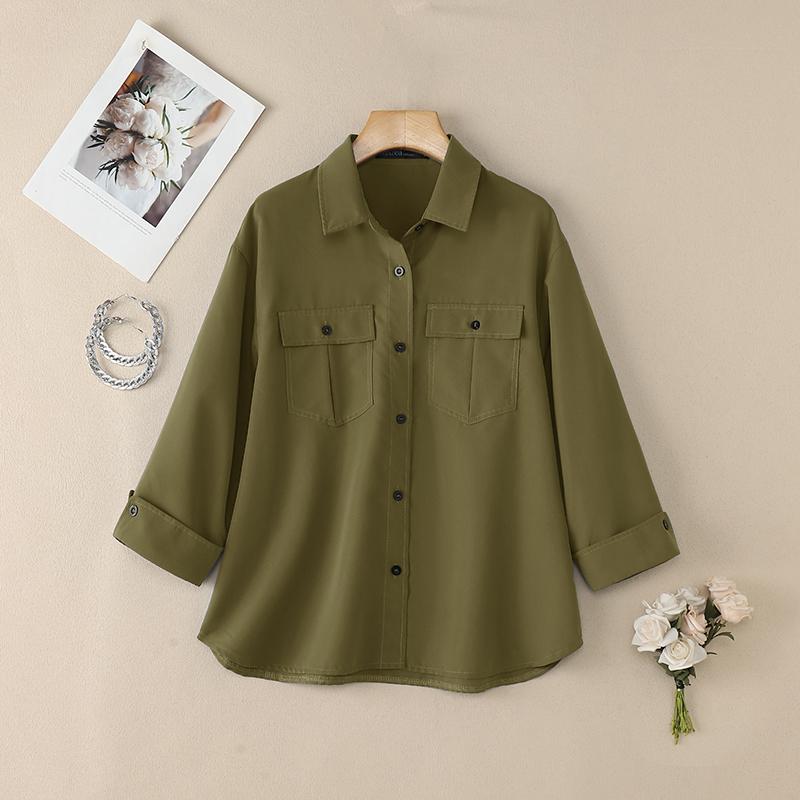 ZANZEA Lässige Bluse mit Umlegekragen und 3/4-Ärmeln für Damen