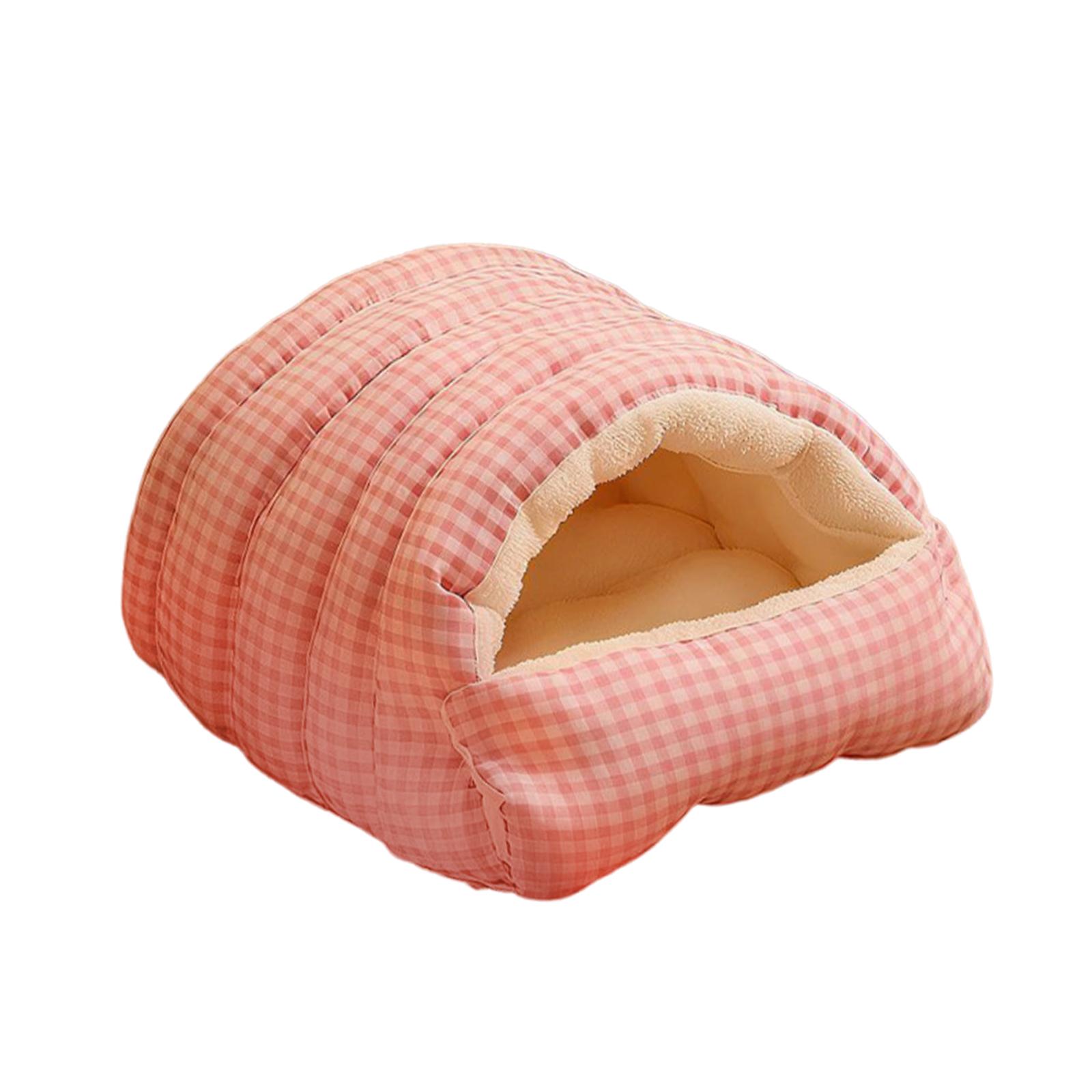 Cat Cave Bed Plush Removable Cat Nest House for Indoor Cats Warm Pillow Sleeping Accessory