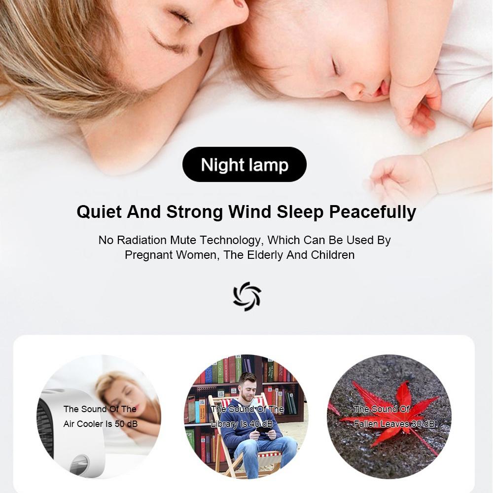 2 Types Air Cooler Fan Mini Desktop Air Conditioner with Night Light Mini USB Water Cooling Fan Humidifier Purifier Multifunction Summer