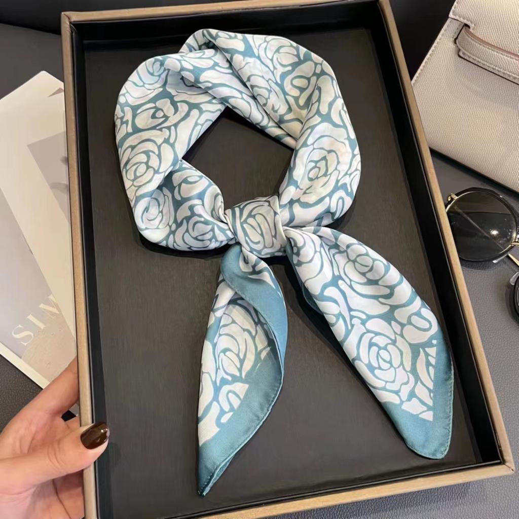 Modenäsduk Halsdukar Kvinnor Fyrkantiga Hradband Små Sjalar Wraps Sacrfs 70x70cm