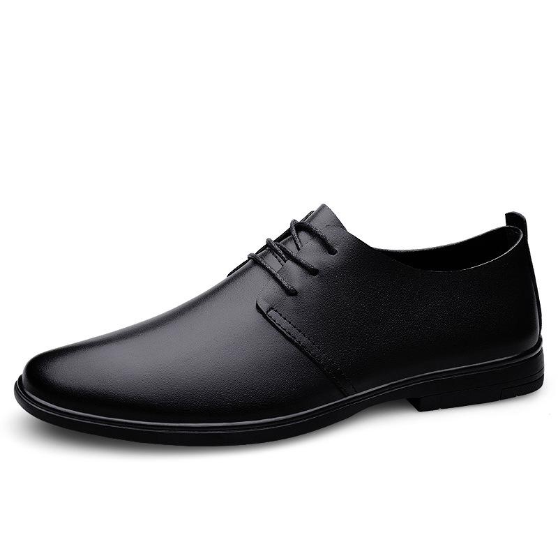 Men s Embossed Plaid Leather Lace-up Formal Work Shoes - Breathable & Casual 37