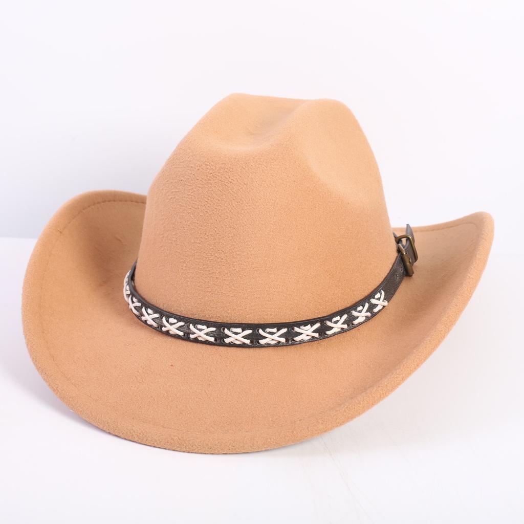 Beliebte europäische und amerikanische Mode OL-Stil einfarbiger Cowboyhut Herren und Damen High-End Zylinder Jazzhut Filzhut