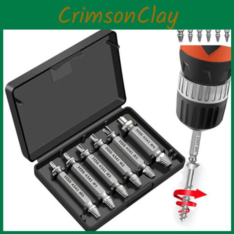 Heavy Duty 6-piece Broken Screw Extractor Remover Set For Simple Bolt And Screw Removal