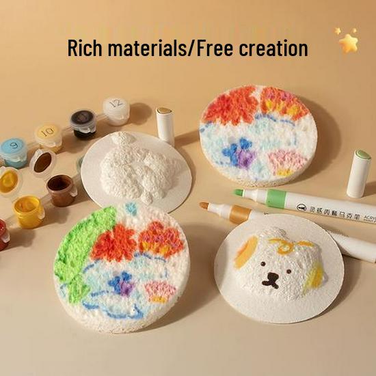 Hand-Painted Graffiti Foam Sponge: DIY Stress-Relief Squeeze Toy & 3D Texture Painting Dish Sponge