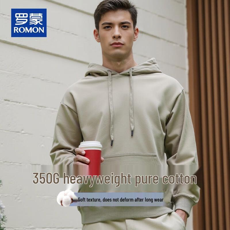 

ROMON Men s Heavyweight Pure Cotton Hooded Sweatshirt XL (330g)