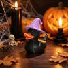 Halloween Duck Decorations Witch Black Figurine, 3D Printed Hat Desk Miniature Statues Decor, Spooky Tabletop Ornament for Office Home Party