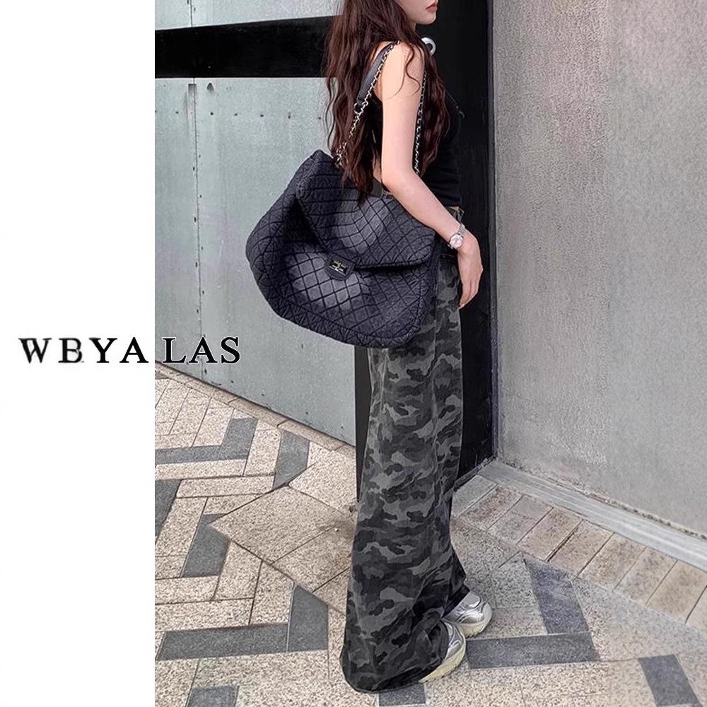 Pantalones Cargo Retro Camuflaje de Talla Grande para Mujer - Sueltos, Largos hasta el Suelo, Llegada Verano 2025