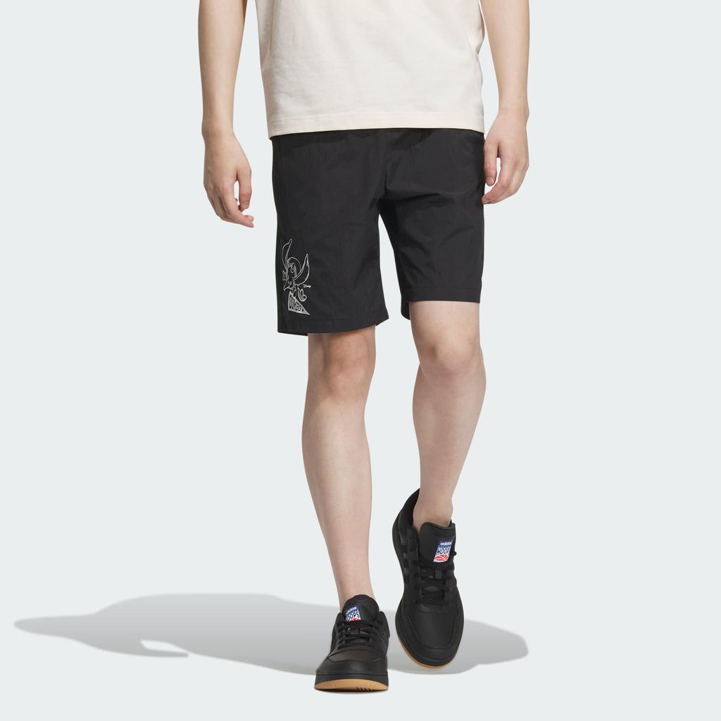 Adidas Originals Disney Dumbo Cartoon Print Elastic Waist Casual Shorts v1 Men Bottoms Black IN1065