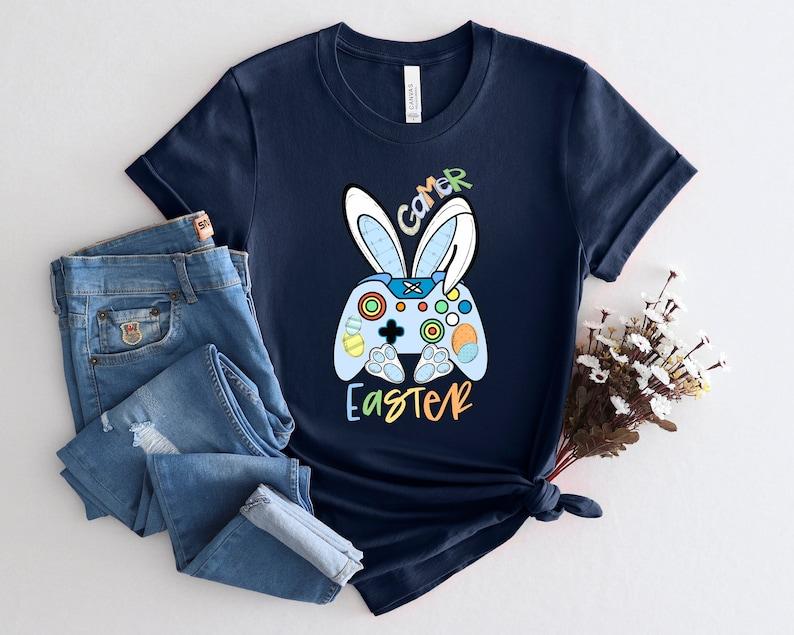 Retro Game Controller Bunny Shirt,Happy Easter T-Shirt,Funny Easter Bunny Shirts,Game Lover Easter Shirt,Easter Gifts - Men s... S разноцветный