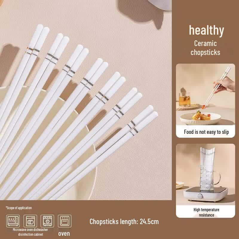 HANDUNYOU 5-Pair Ceramic Chopsticks Set