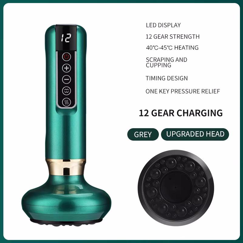 Electric Cupping Massage Device Chinese Vacuum Guasha Suction Jars Infrared Heating for Back Scraping Can Fatigue Relieve Health