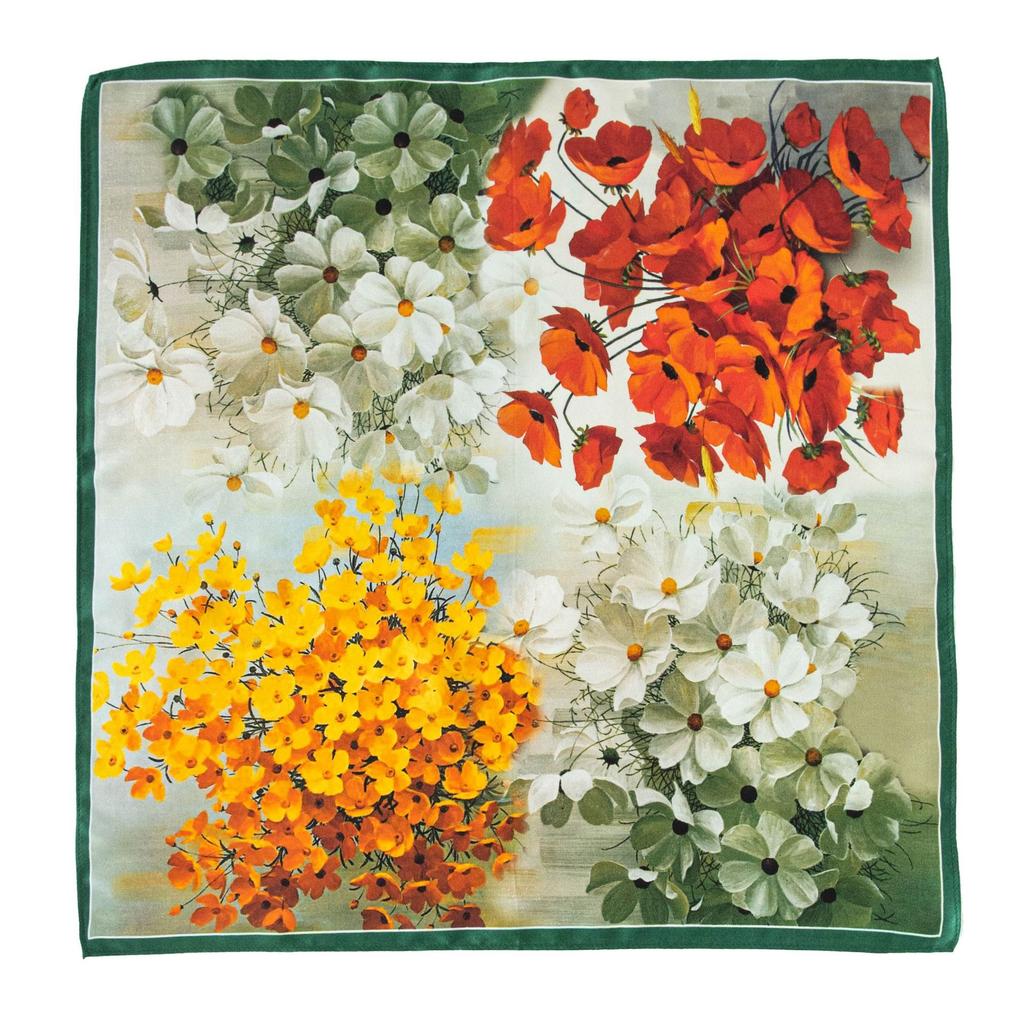 53*53CM 100% morušový hedvábný čtvercový šátek Olejomalba Luxusní šátky Šátek na opalování Šátek Nákrčník Dárek