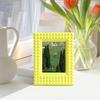 3 Inch Photo Frame Free-standing Anti-crack Solid Color Anti-skid Embossed Desktop Decor