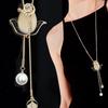 High-Quality Black Rose Necklace: Elegant Long Sweater Chain for Women
