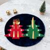 Christmas Cutlery Holder Bag Tree/Heart Shaped Knife Folk Tableware Holder Pockets Felt Dinner Flatware Covers for Christmas Party Dinner Table Decor