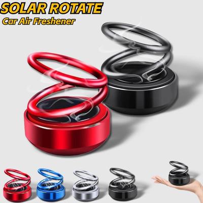Solar Energy Car Aromatherapy Air Freshener Double Ring Rotary Dashboard Decoration Ornament Environmental Auto Diffuser Perfume