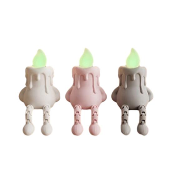 Yousheng 3D Printed Halloween Candle Figurine, Glow-in-the-Dark Spooky Decor with Movable Joints, Creative Desktop Decoration Multiple Colors, Gift
