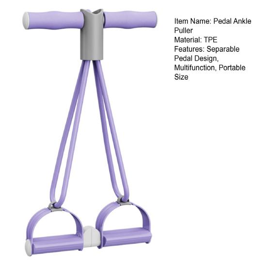 Separable Pedal Ankle Puller Resistance Band with Handle Elastic Yoga Sit-up Pull Rope Men Women Pedal Tensioner Exerciser Workout Equipment