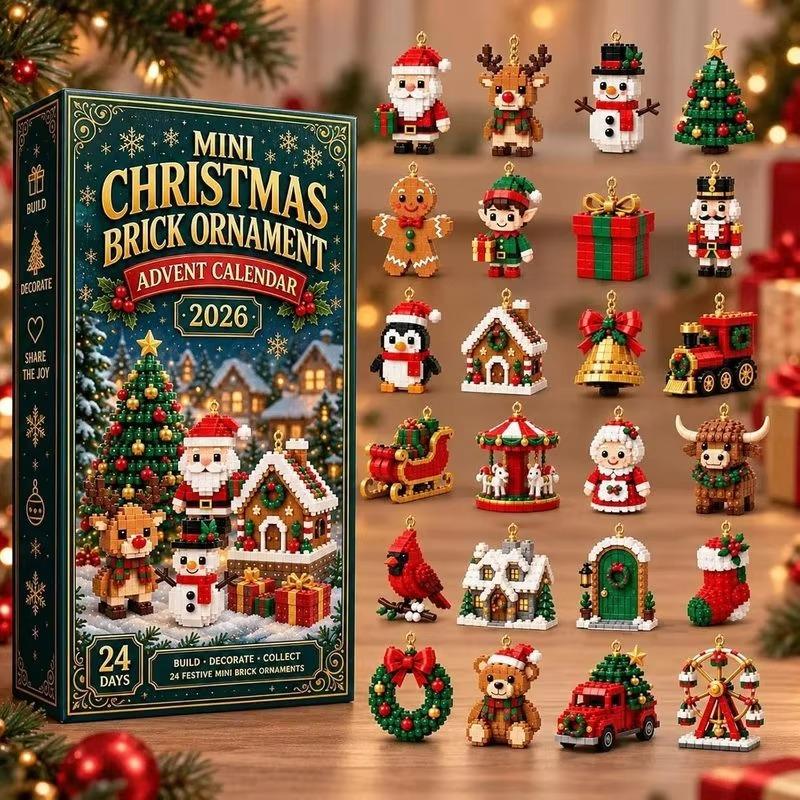 Christmas Advent Calendar 24 Day Countdown Mini Christmas Ornaments Mystery Box Holiday Decor Surprise Gift Collection
