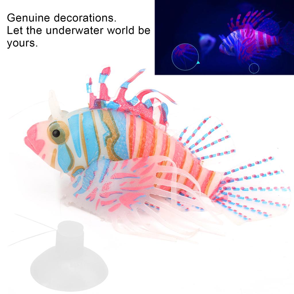 Lifelike Silicone Artificial Glowing Fish with Suction Cup for Aquarium Decoration