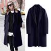 Großer Damen-Herbst- und Winter-Vintage-Solid-warmer, dicker Wollmantel