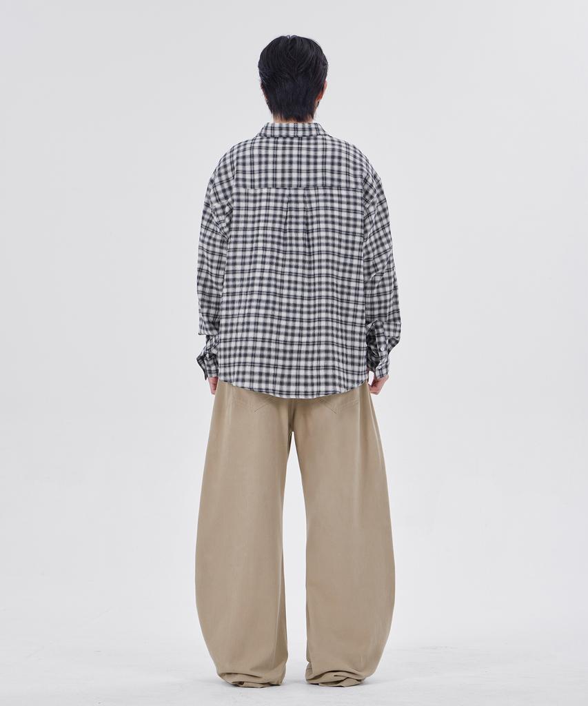 Good Life Works High Curved Wide Cotton Pants Beige