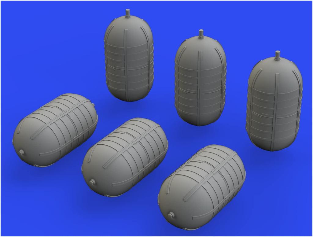 Eduard 1/48 Messing Zweiter Weltkrieg USA. G-1 Sauerstoffflaschen der Army Air Forces (6er Set) Kunststoffmodellbausatz Teile EDU648810