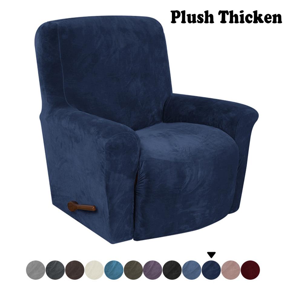 Battilo Recliner Cover Waterproof Elastic Winter Plush Cover For Lazy Sofa All-inclusive Massage Chairs Cover Plaid Slipcover