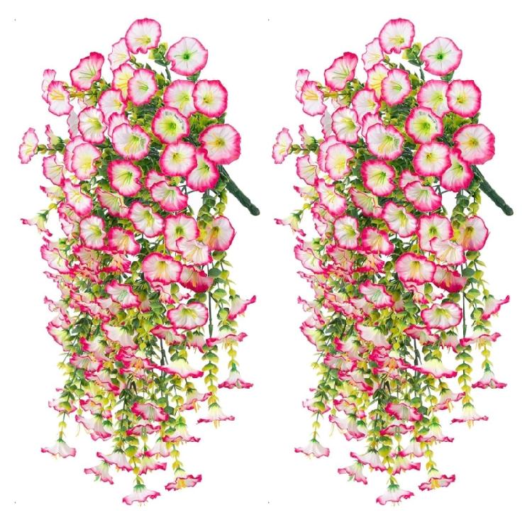2pcs Decorative Artificial Morning Glory Flower Hanging  for Home and Garden Space