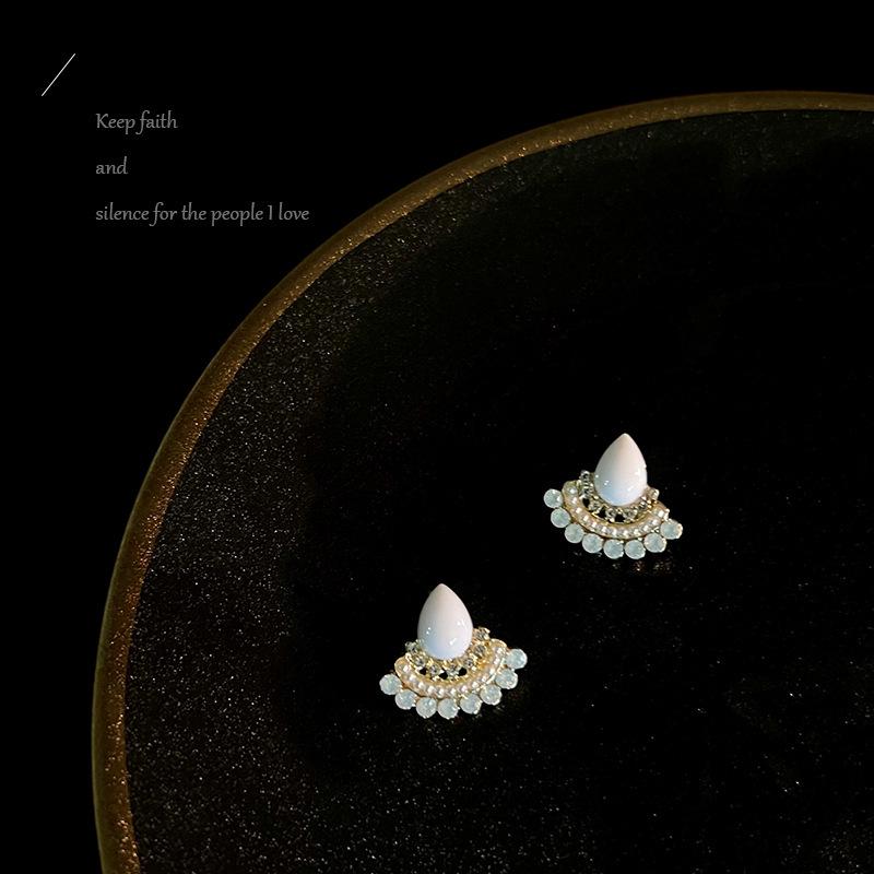 Silver Needle Pearl Flower Tassel Earrings - Women's Trendy All-Match Jewelry