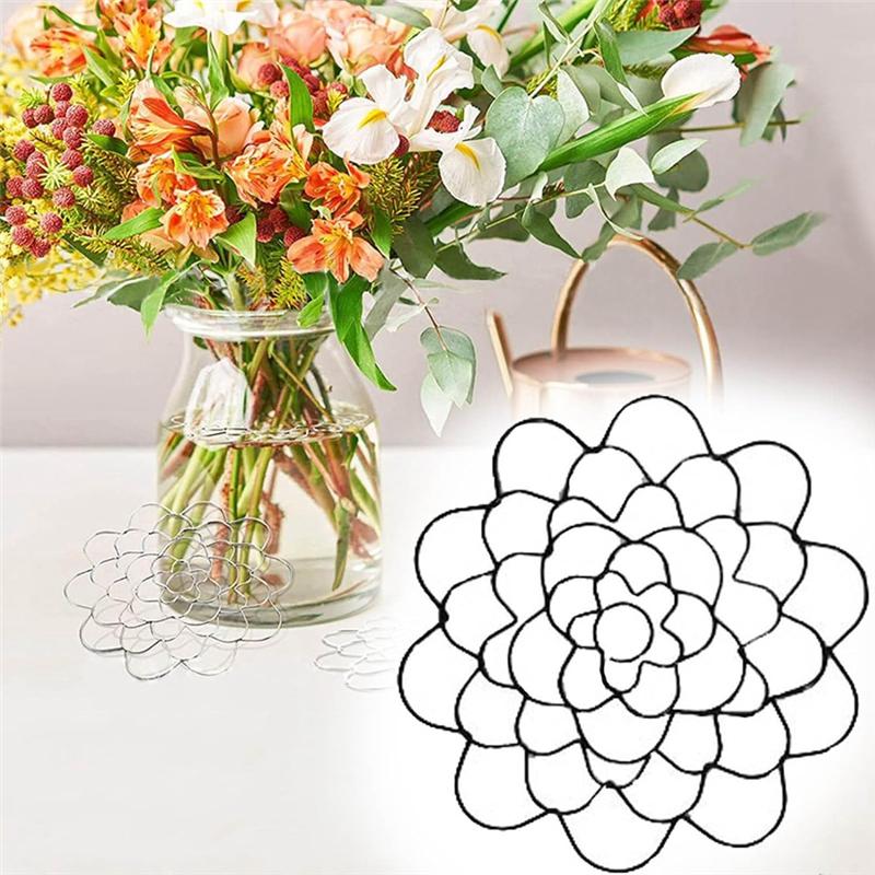 A34R 1 Stück Draht-Blumensteckhilfe - Blumenigel, Schwarzes Metall Biegsames Blumen Gitter 4 Zoll