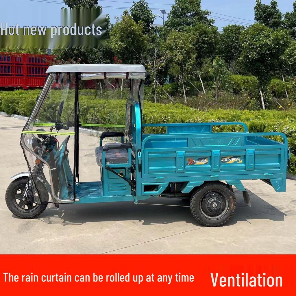 Stainless Steel Electric Tricycle Front Canopy: Thick, Transparent, Windproof & Rainproof Nylon Cover