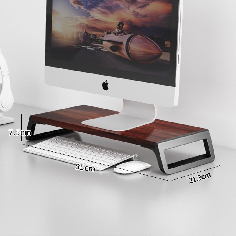 Adjustable Desktop Monitor Riser Stand Laptop PC Screen Elevation Minimalist Office Organizer Multi-Use Desk Shelf