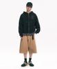 Moo Star Applique Zip-Up Hoodie - Black