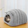 Haustier-Hundekatzenbett, rundes Plüschkätzchen, warmes Schlafnestbett, Katzen-Iglu-Höhlenhaus