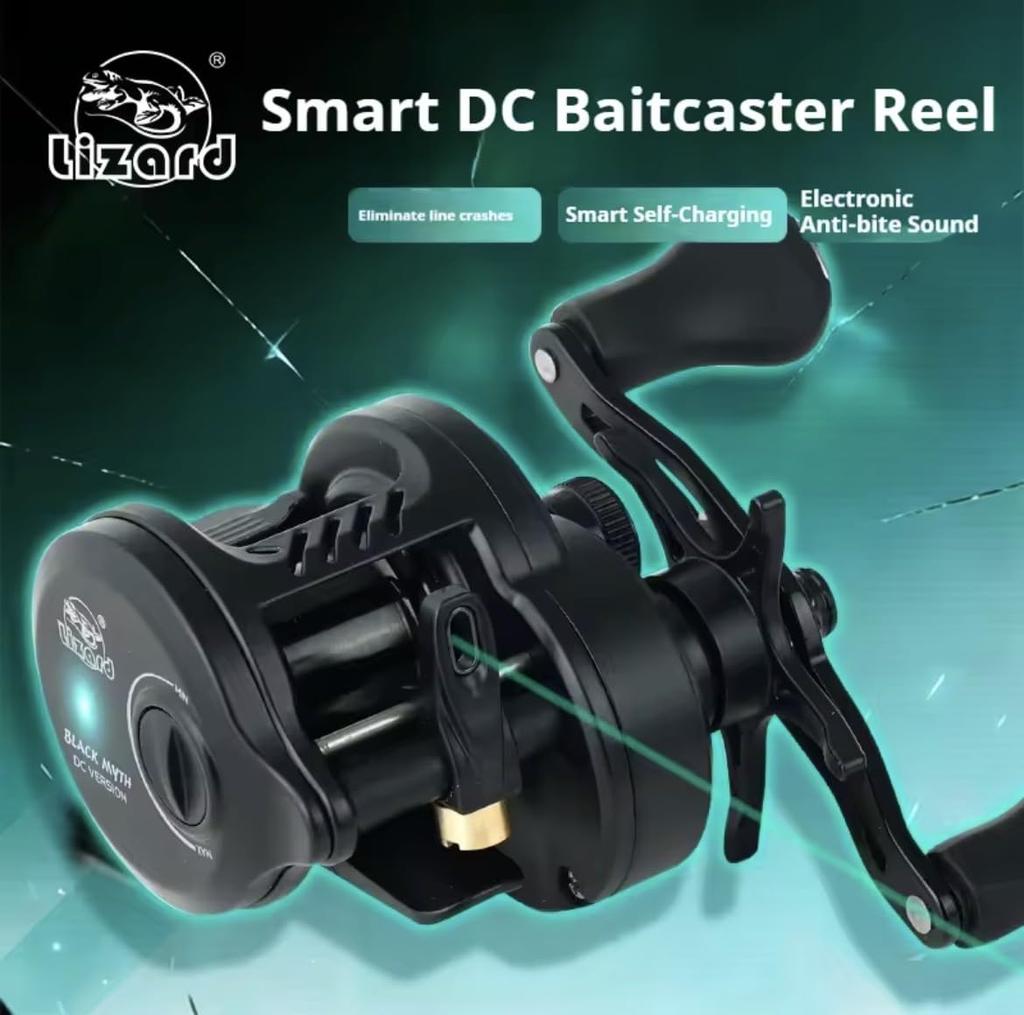 LIZARD DC BLACK MYTH 155g Lightweight Round Bait Finesse Reel with BFS Digital Brake (Right Handle)