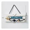 Nautical Welcome Sign Mediterranean Door Hanger Coastal Wall Decor for Restaurant, Cafe, Washroom