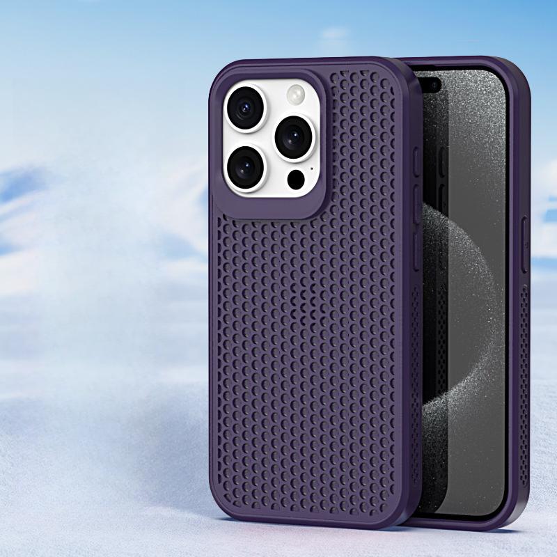 Applicable To IPhone16pro Cooling Honeycomb Breathable Mobile Phone Case Apple 15 Matte Skin Feeling 14 Anti-fall Protection Case