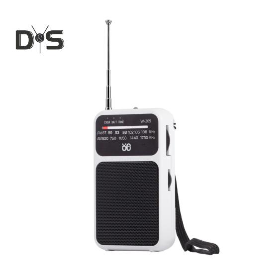 

Мини портативное радио с удобным дизайном, легко носить с собой, работающее от батареи AM/FM маленькое радио со светодиодным фонариком белый